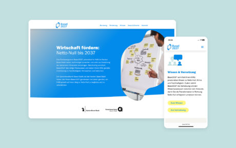 Mockup des Webdesign für Basel2037